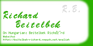 richard beitelbek business card